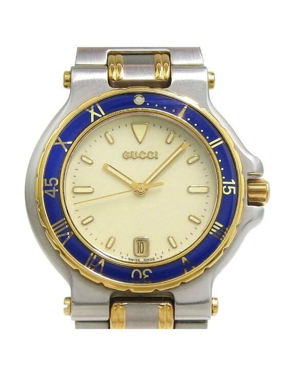 Gucci Stainless Steel Gold Plated Ivory Kuo Analog Display Dial Watch main image 2